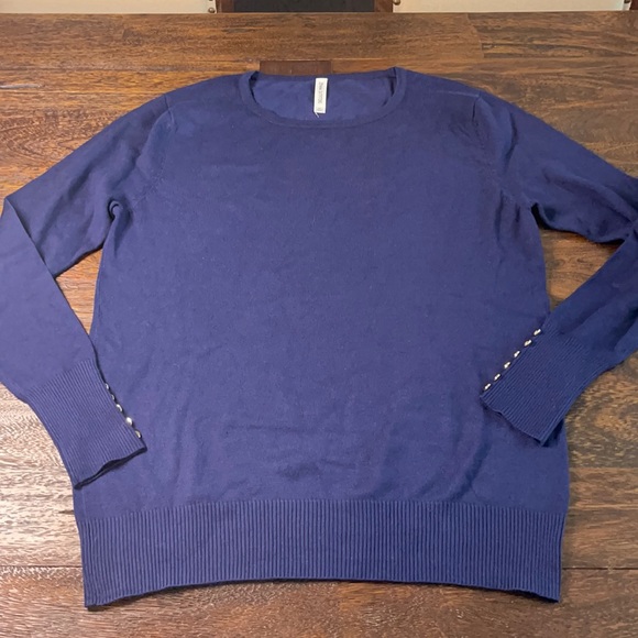 Women’s Navy Sweater with Gold Button Detail (0021) - Picture 1 of 4